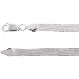 14K White 4.6 mm Flexible Herringbone 20" Chain