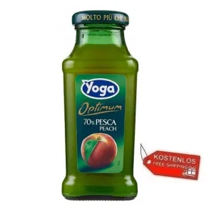 48x Yoga Bar Pesca Pfirsichsaft Glasflasche 200ml