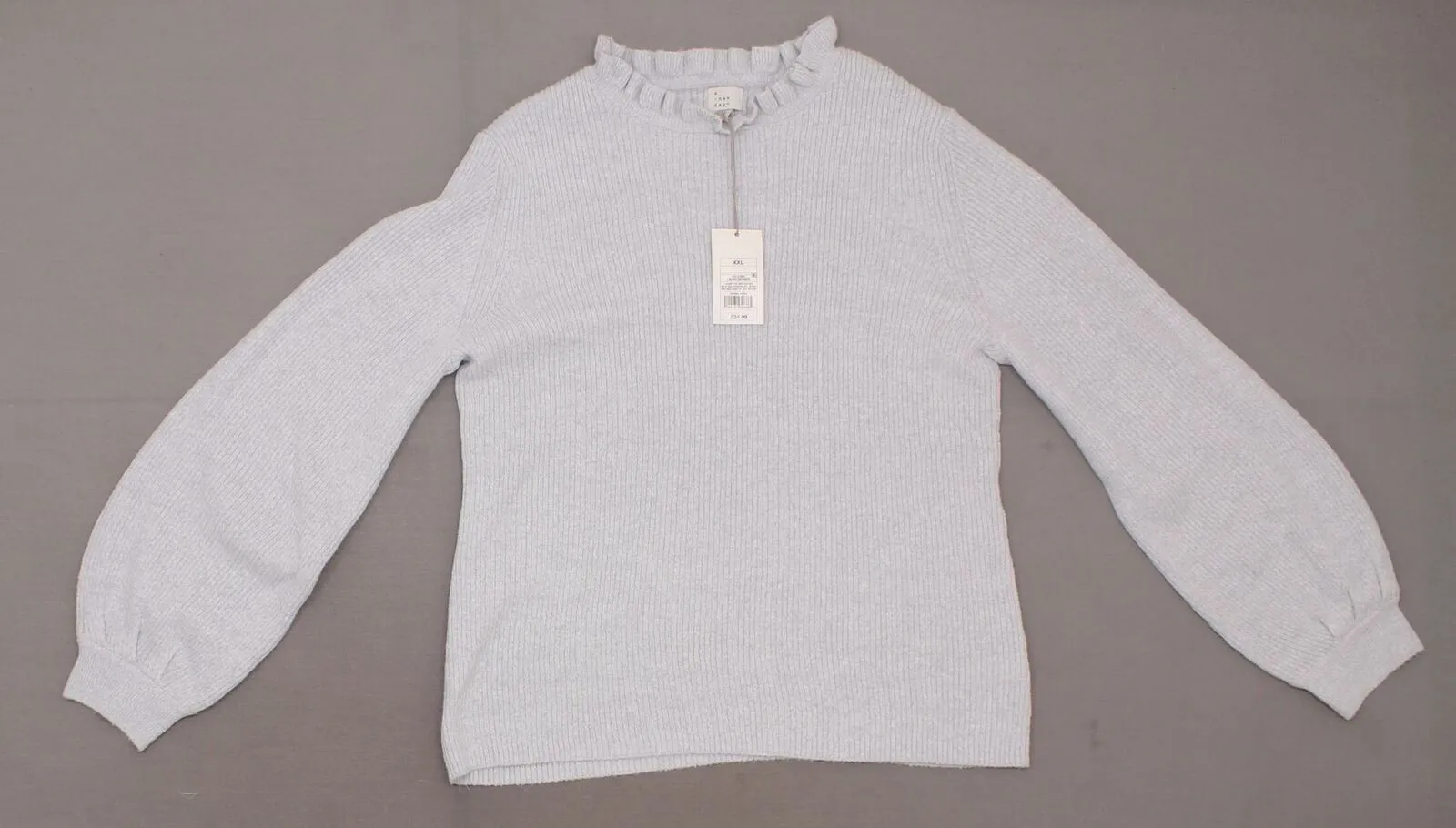 A New Day Women's Long Sleeve Frill Neck Ribbed Pullover Sweater