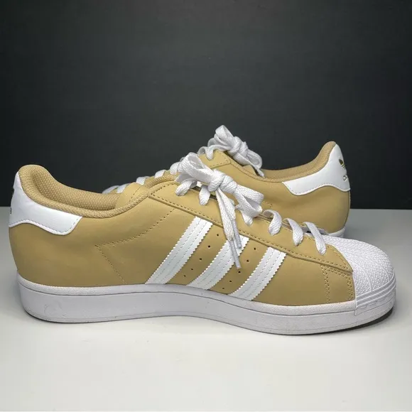 Adidas Superstar Nubuck Suede Low Top Tan/White Men's Size 10.5