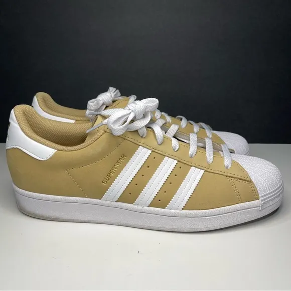 Adidas Superstar Nubuck Suede Low Top Tan/White Men's Size 10.5