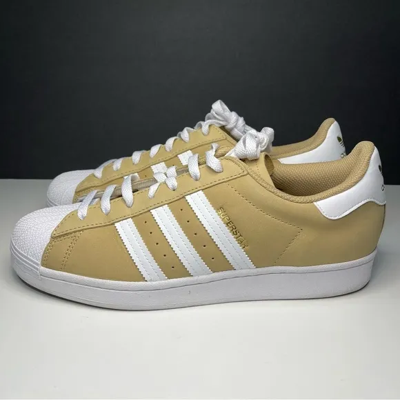 Adidas Superstar Nubuck Suede Low Top Tan/White Men's Size 10.5