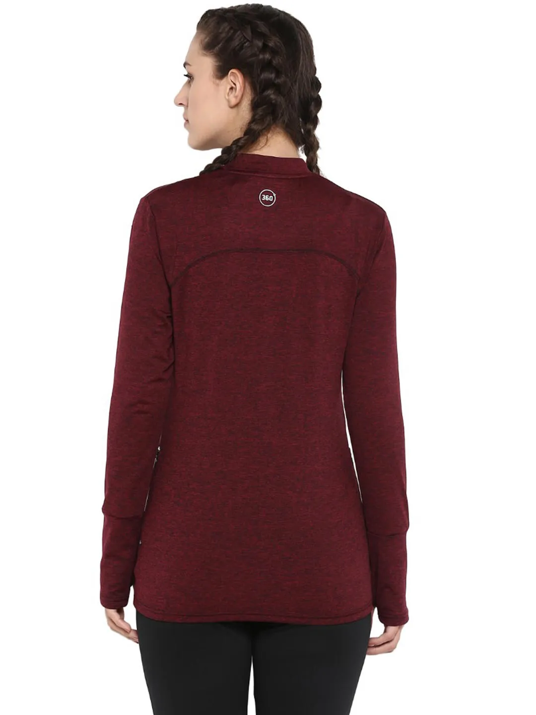 Alcis Women Burgundy Slub Effect Running Sweatshirt