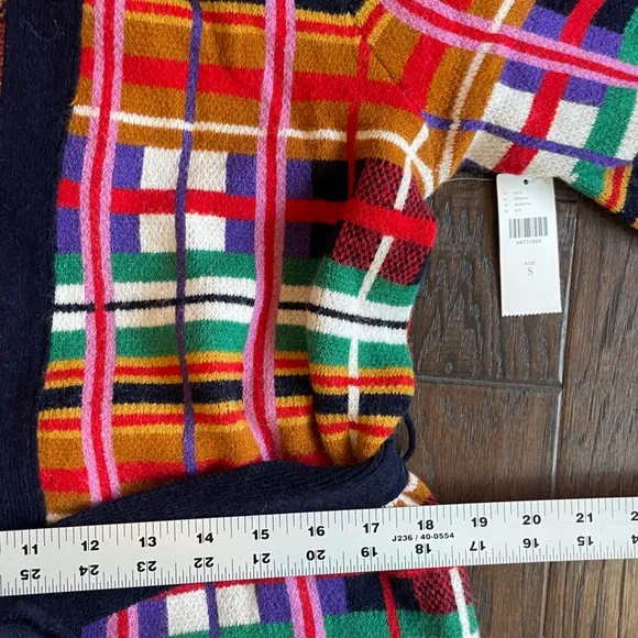 Anthropologie MOTH Long Cardigan Sweater Women’s Sz XS Willingston Plaid Belted