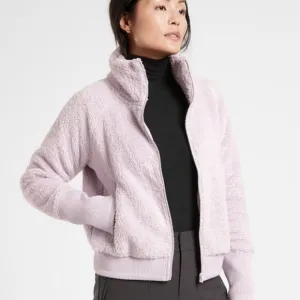 Athleta Tugga Sherpa Jacket light purple