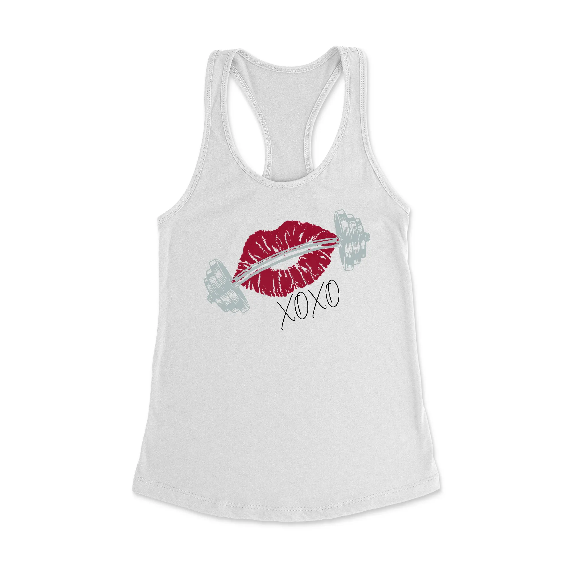 Barbell Kisses Racerback Tank Top