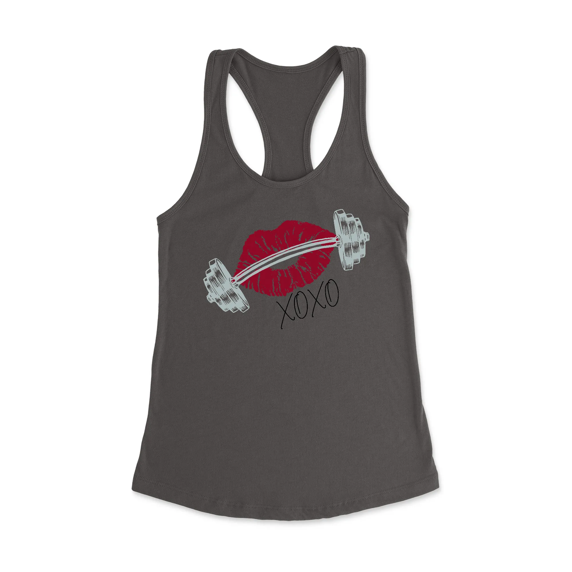 Barbell Kisses Racerback Tank Top