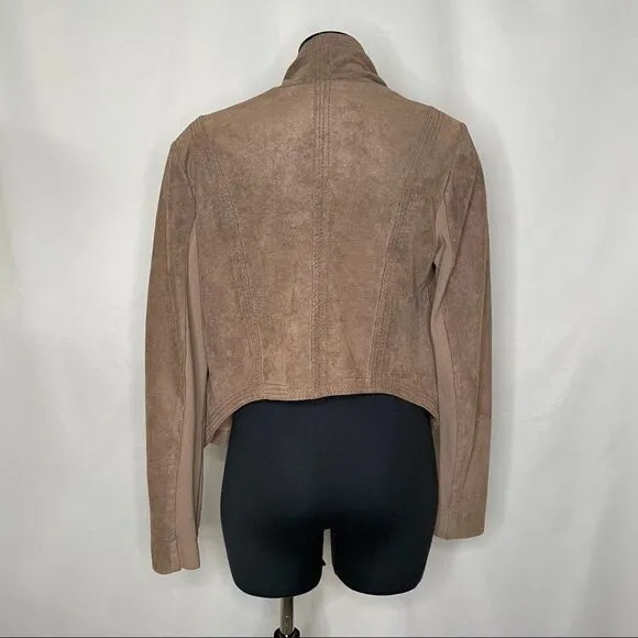 BCBGMaxAzria Mocha Faux Suede Cropped Jacket - Women’s M
