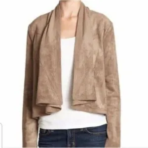 BCBGMaxAzria Mocha Faux Suede Cropped Jacket - Women’s M