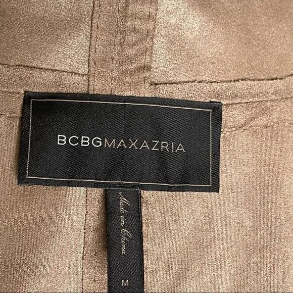 BCBGMaxAzria Mocha Faux Suede Cropped Jacket - Women’s M