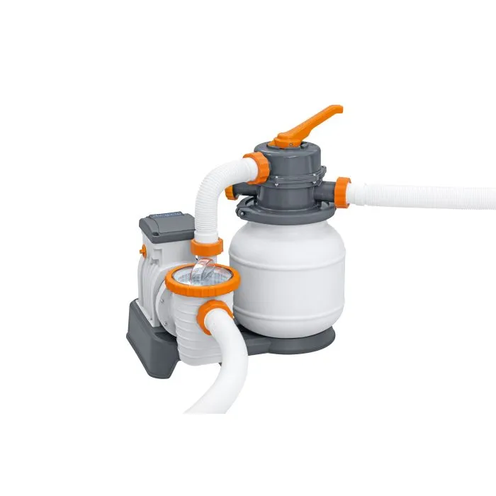 Bestway 21' X 9' X 52"/6.40M X 2.74M X 1.32M Rectangular Pool Set (Contents:Pool, Sand Filter Pump(220-240V), Ladder, Cover, ChemConnect Dispenser)