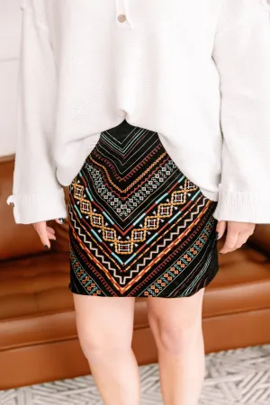 Big City Nights Embroidered Skirt