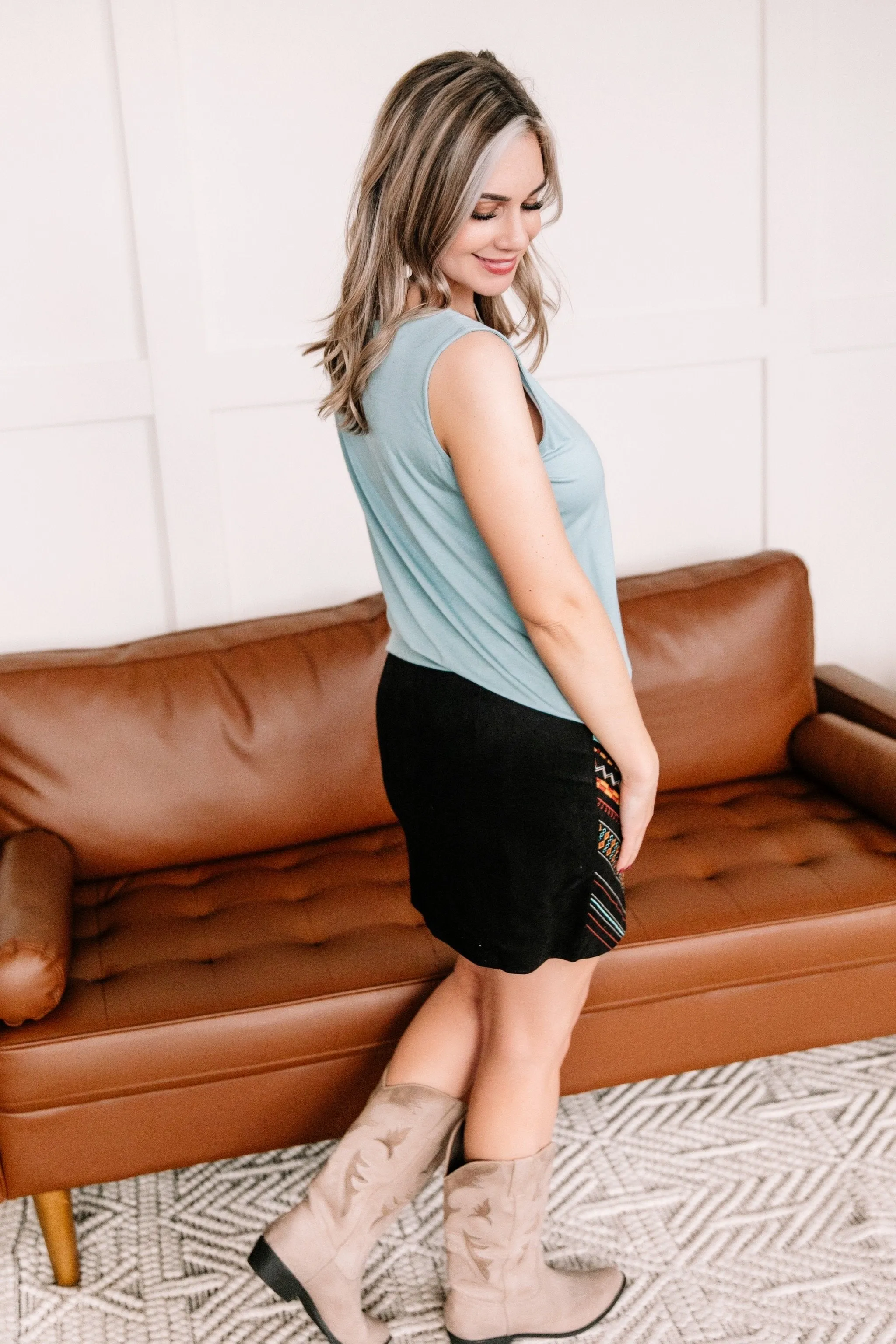 Big City Nights Embroidered Skirt