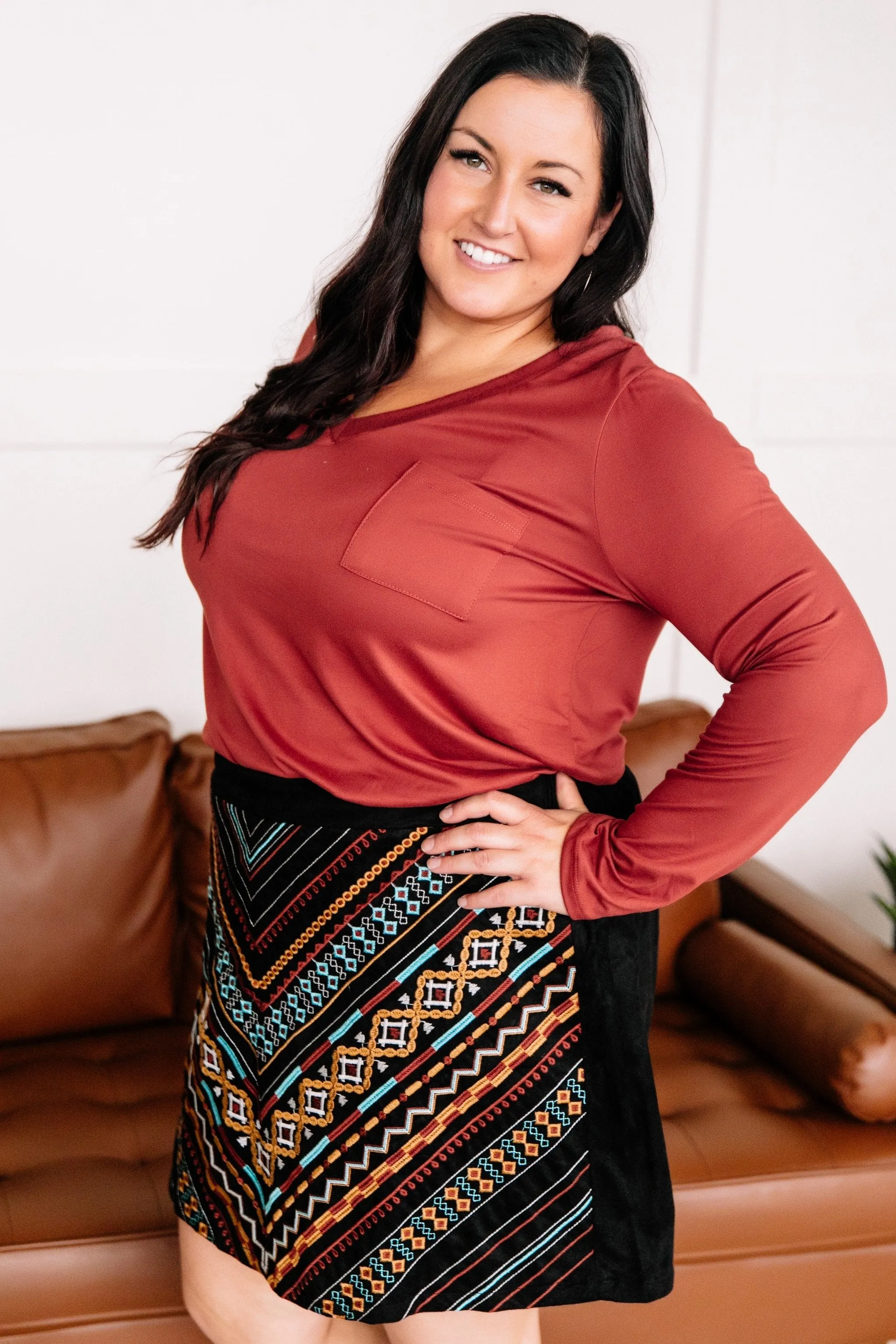 Big City Nights Embroidered Skirt