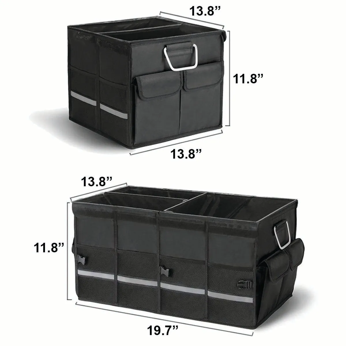 Big Trunk Organizer, Cargo Organizer SUV Trunk Storage Waterproof Collapsible Durable Multi Compartments MY12994