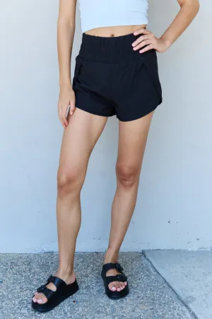 Black "Stay Active" High Waisted Shorts