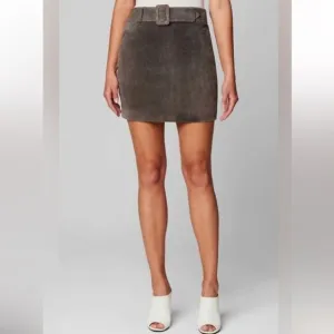 BLANK NYC Belted Genuine Suede Leather Mini Skirt High Altitude