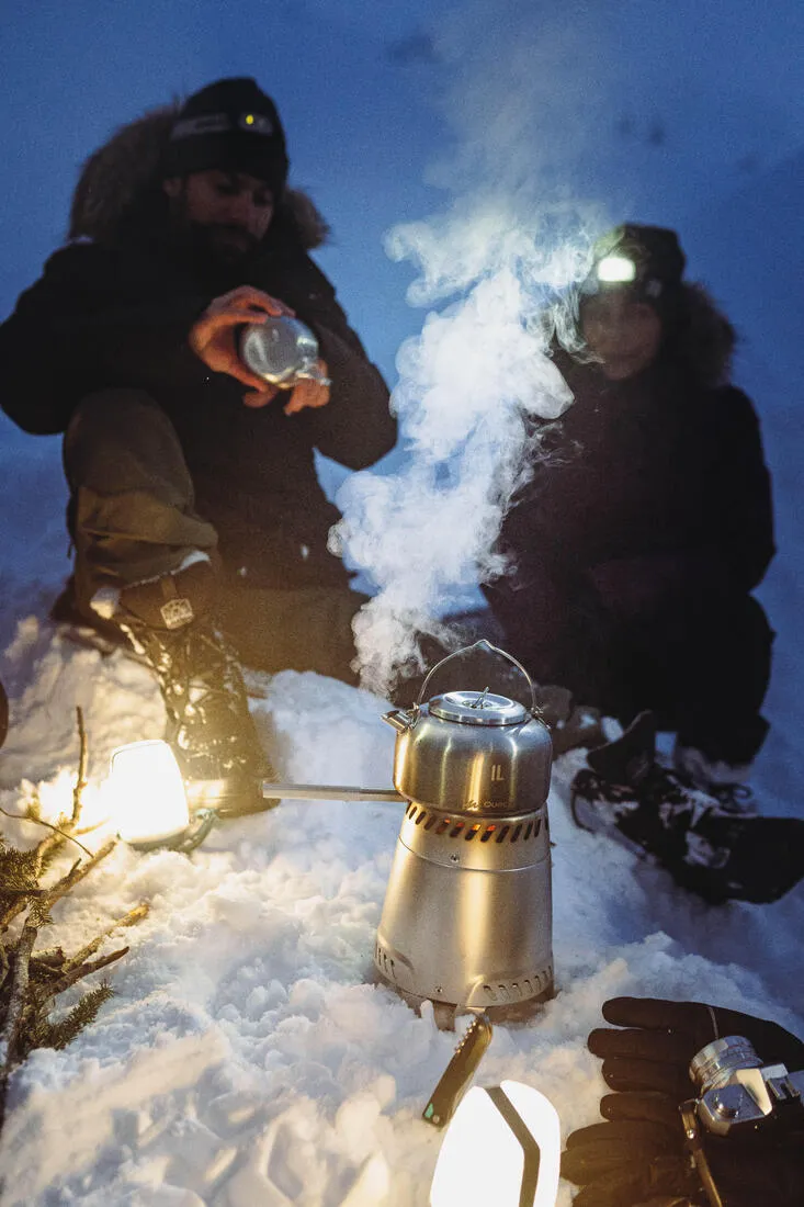 Bouilloire 500 acier inox 1 litre, pour le camping, le bivouac et la randonnée.