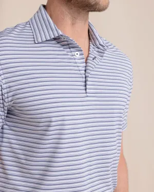 Breezy Point Stripe Polo (Light Indigo)
