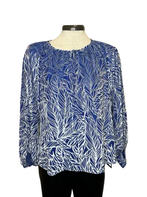 Brisk Blues Burnout Peasant Top