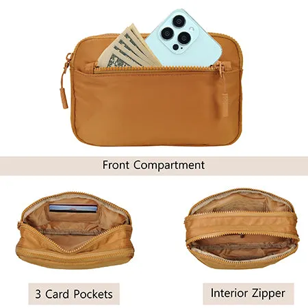 Brown NGIL Double Zipper Belt Bag