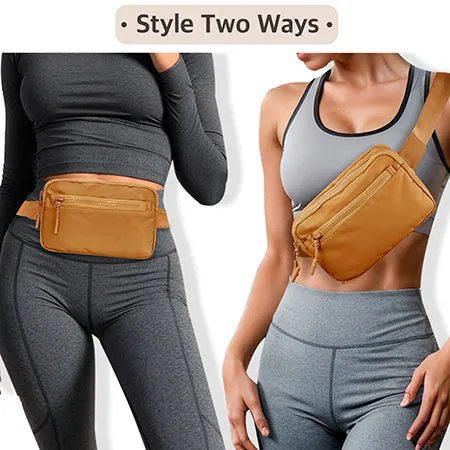 Brown NGIL Double Zipper Belt Bag