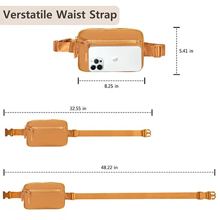 Brown NGIL Double Zipper Belt Bag