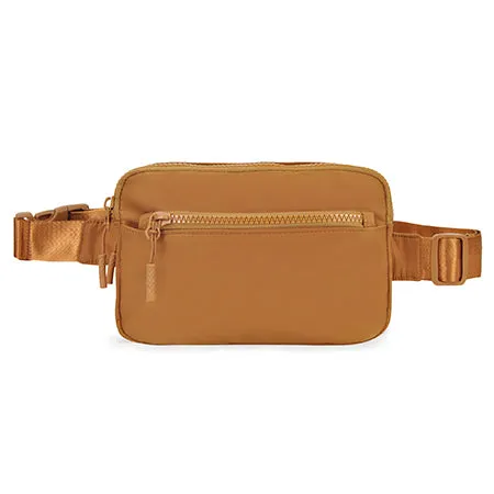 Brown NGIL Double Zipper Belt Bag