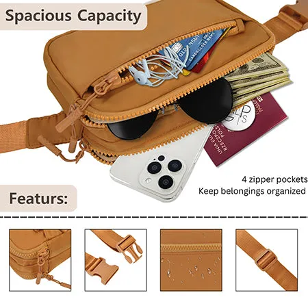 Brown NGIL Double Zipper Belt Bag
