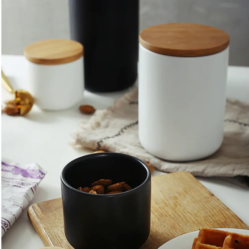 Ceramic Storage Jar - Black - 1000ml