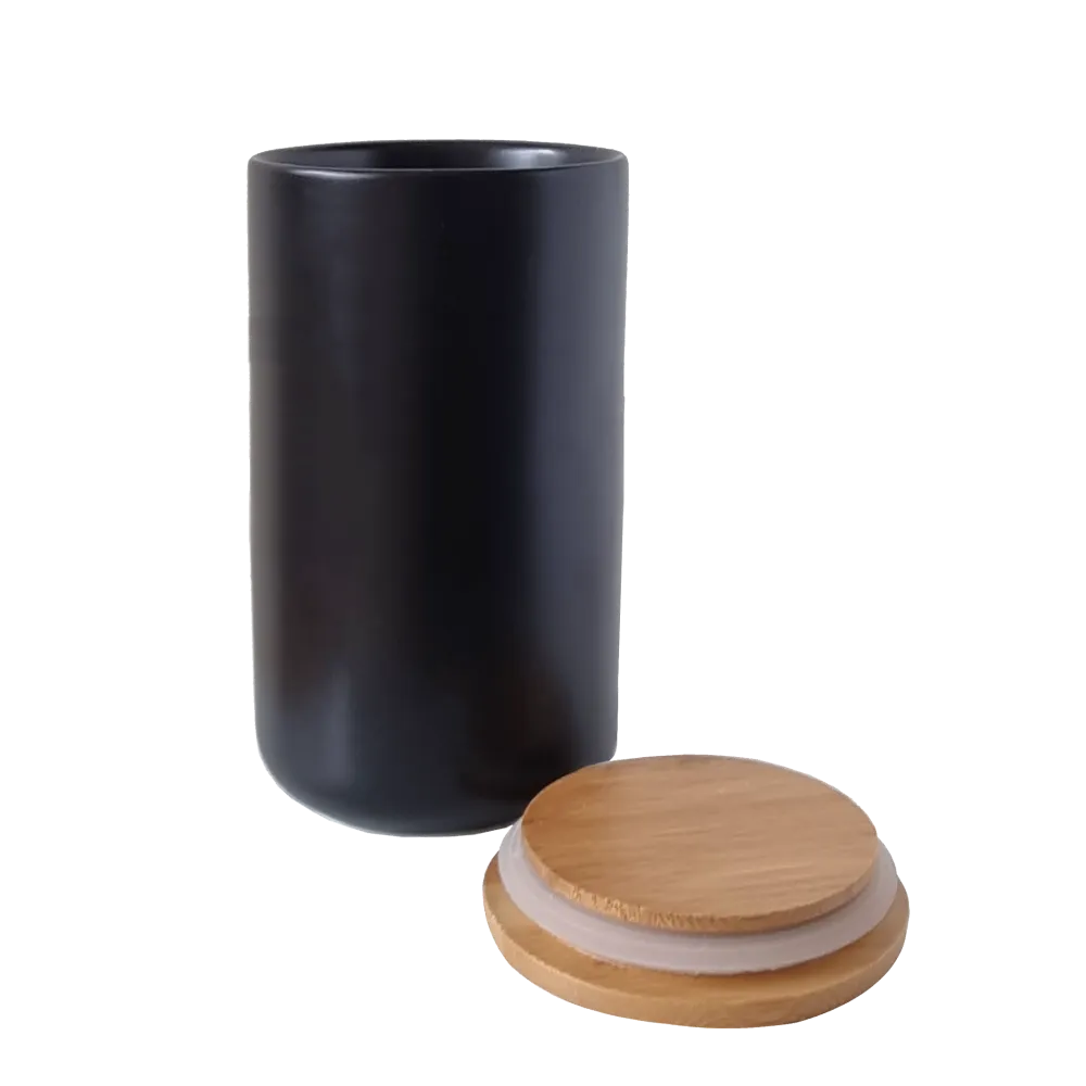 Ceramic Storage Jar - Black - 1000ml