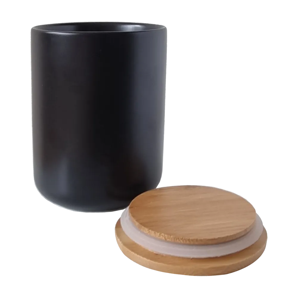 Ceramic Storage Jar - Black - 800 ml