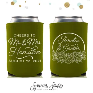 Cheers to The Mr and Mrs - Wedding Can Cooler #155R