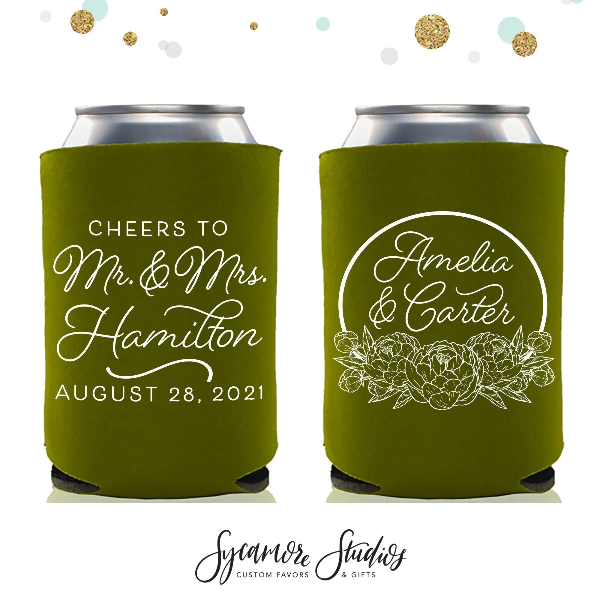 Cheers to The Mr and Mrs - Wedding Can Cooler #155R