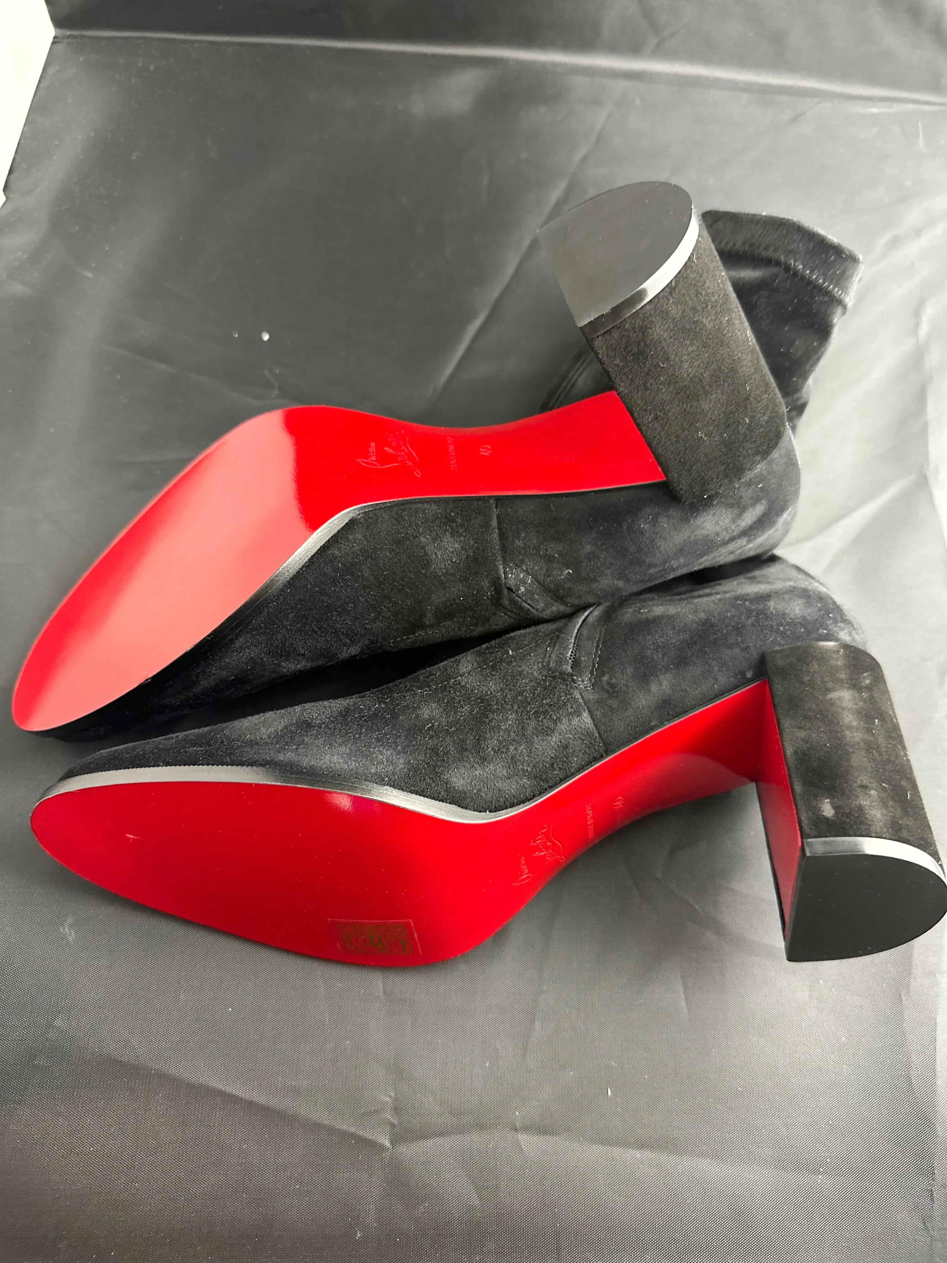Christian Louboutin Adoxa Stretch Suede Red-Sole Booties