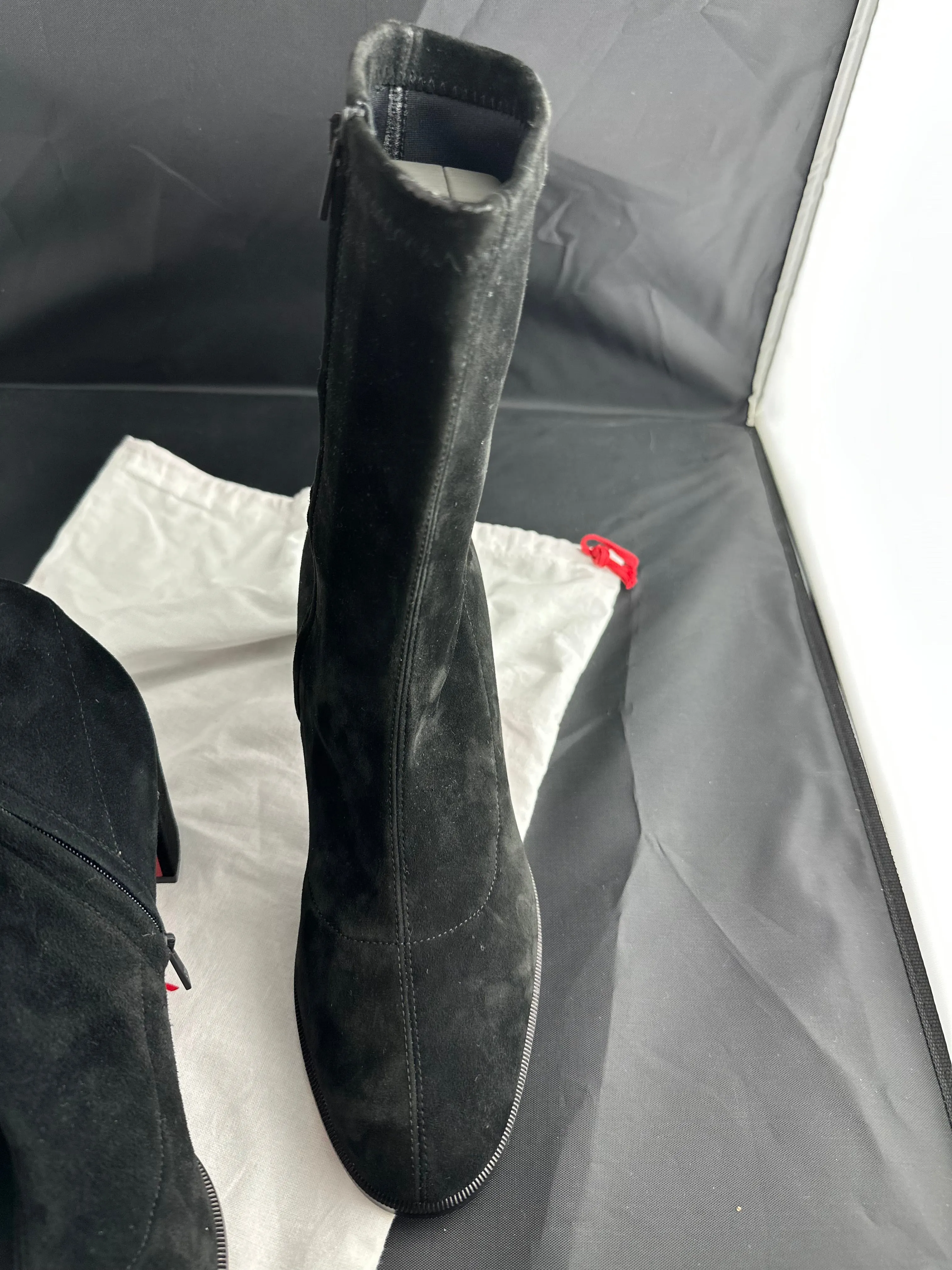 Christian Louboutin Adoxa Stretch Suede Red-Sole Booties
