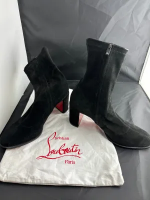 Christian Louboutin Adoxa Stretch Suede Red-Sole Booties