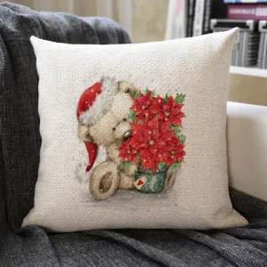 Christmas Themed Linen Pillowcase