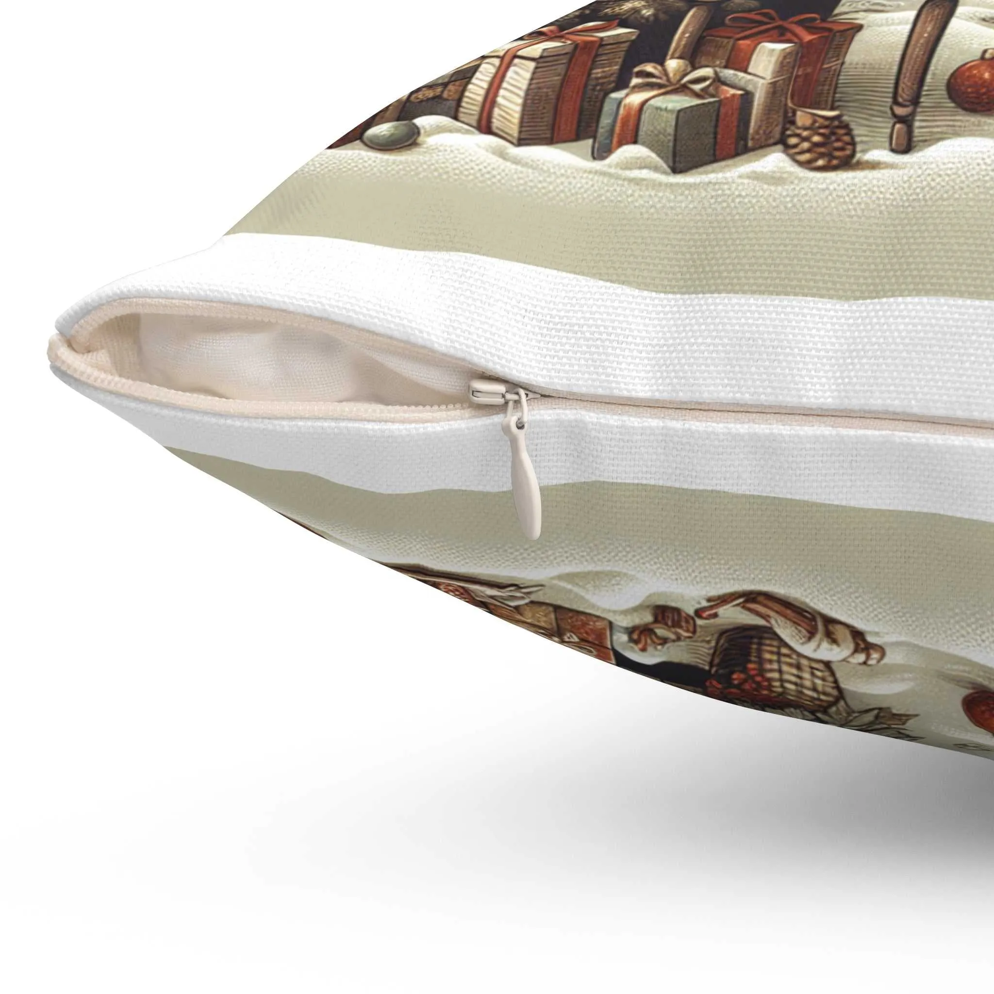 cozy christmas living room pillow - spun polyester square cushion foam