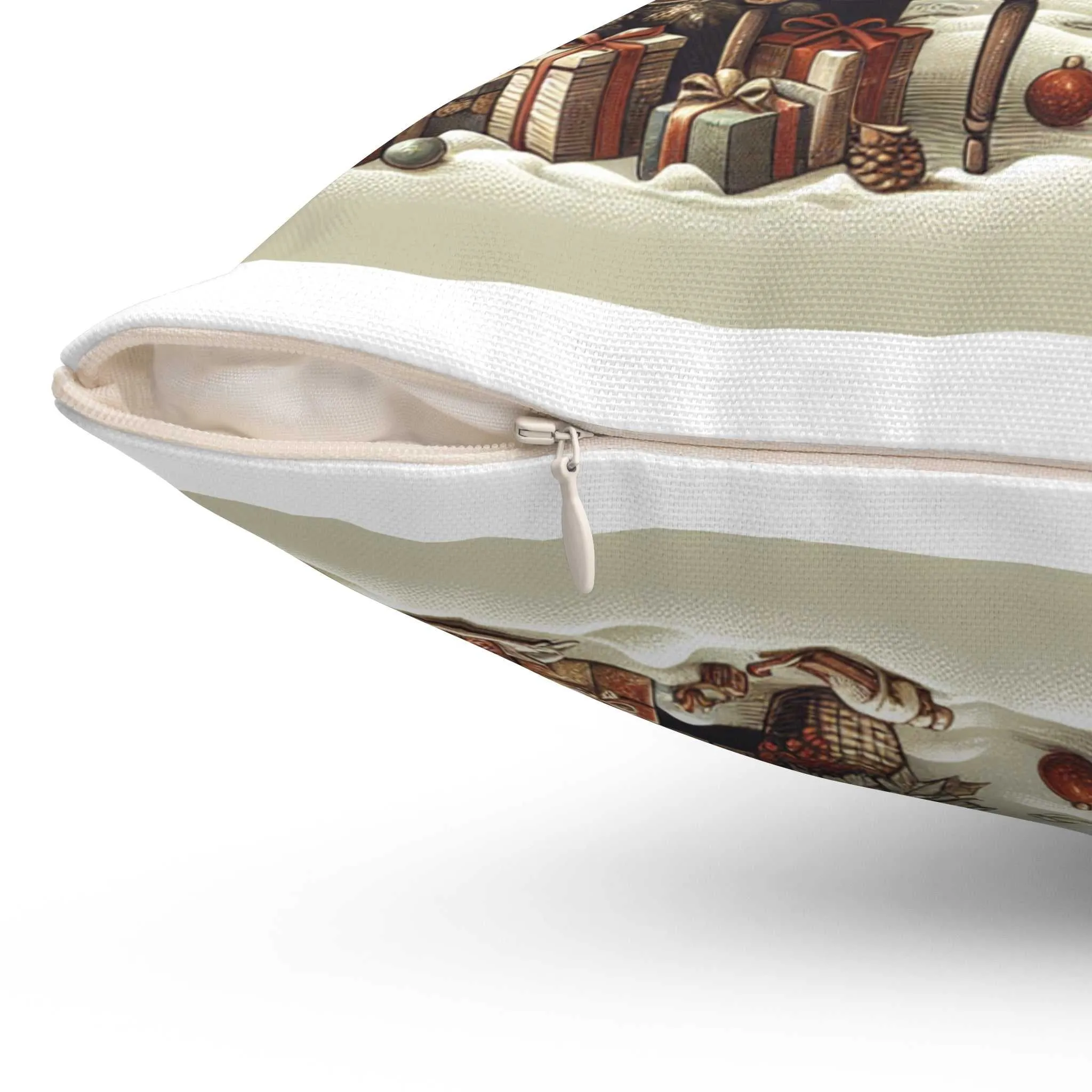 cozy christmas living room pillow - spun polyester square cushion foam
