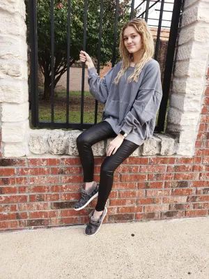 Cozy Days Sweatshirt: Washed Denim