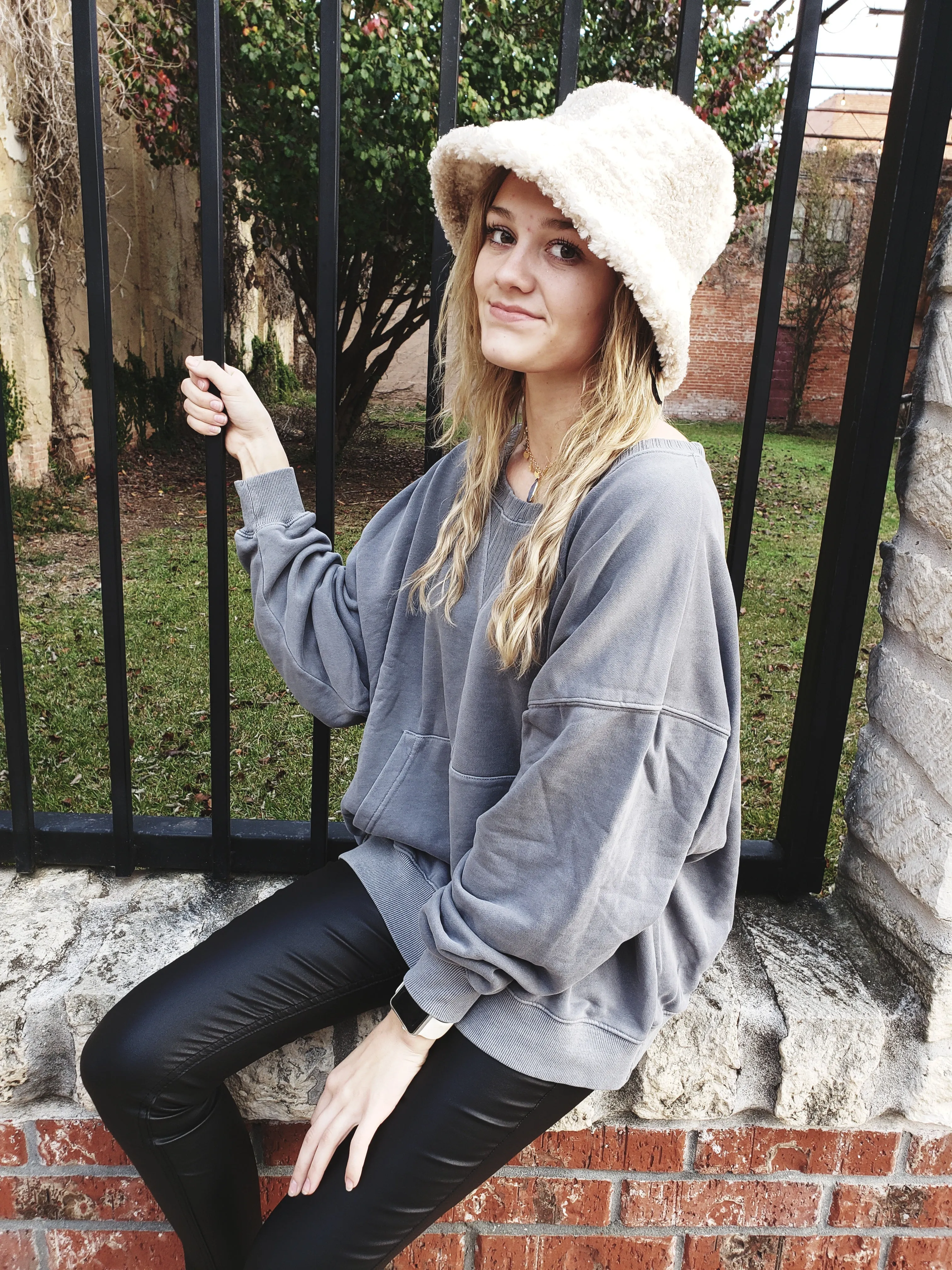 Cozy Days Sweatshirt: Washed Denim
