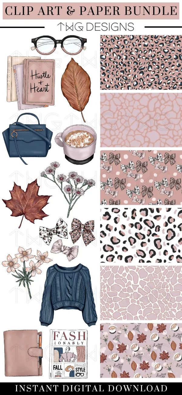 Cozy Mood Clipart   Pattern Bundle