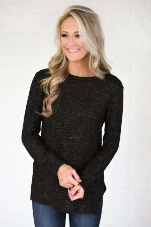 Cozy Up Top - Speckled Black