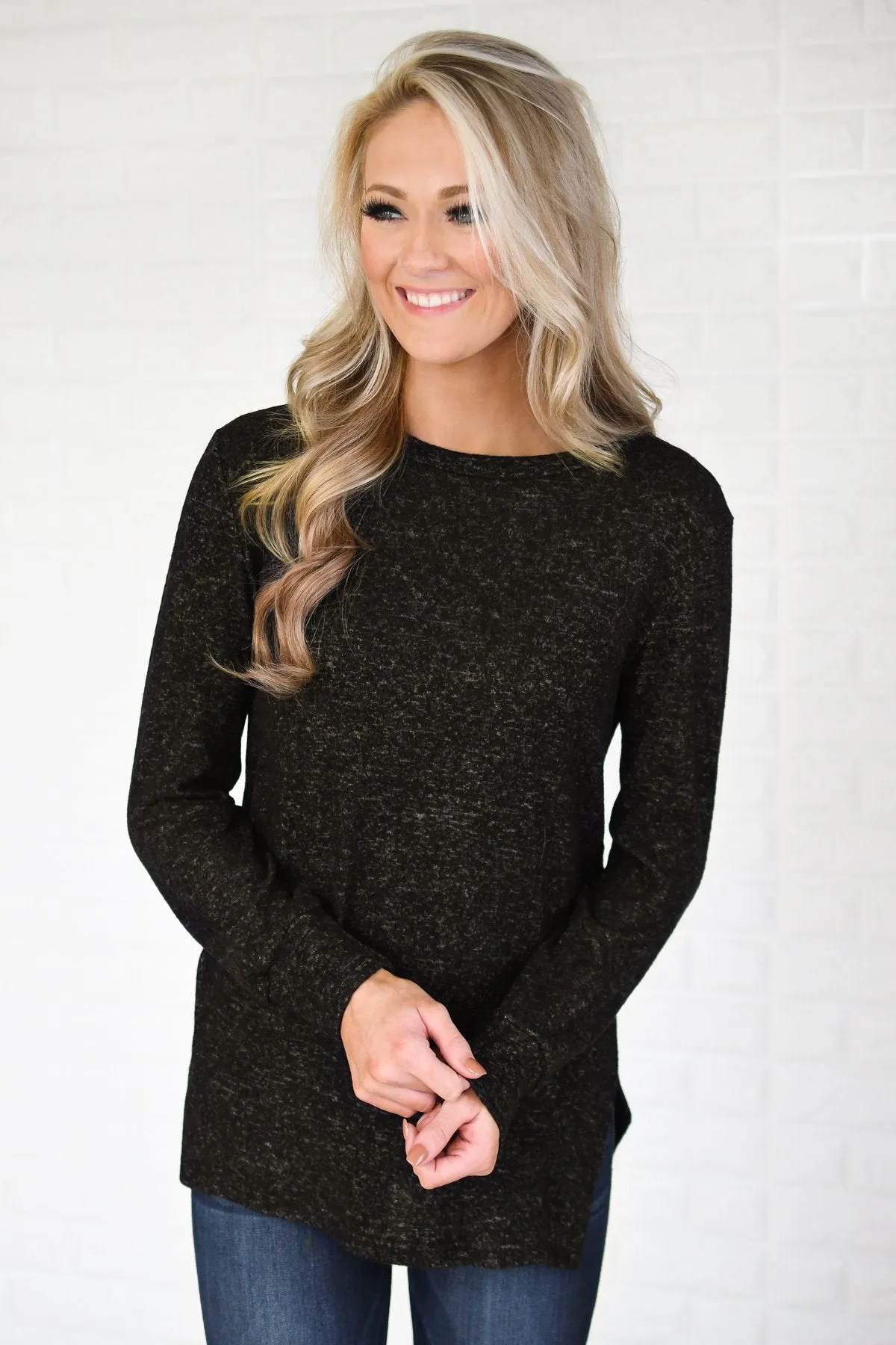 Cozy Up Top - Speckled Black