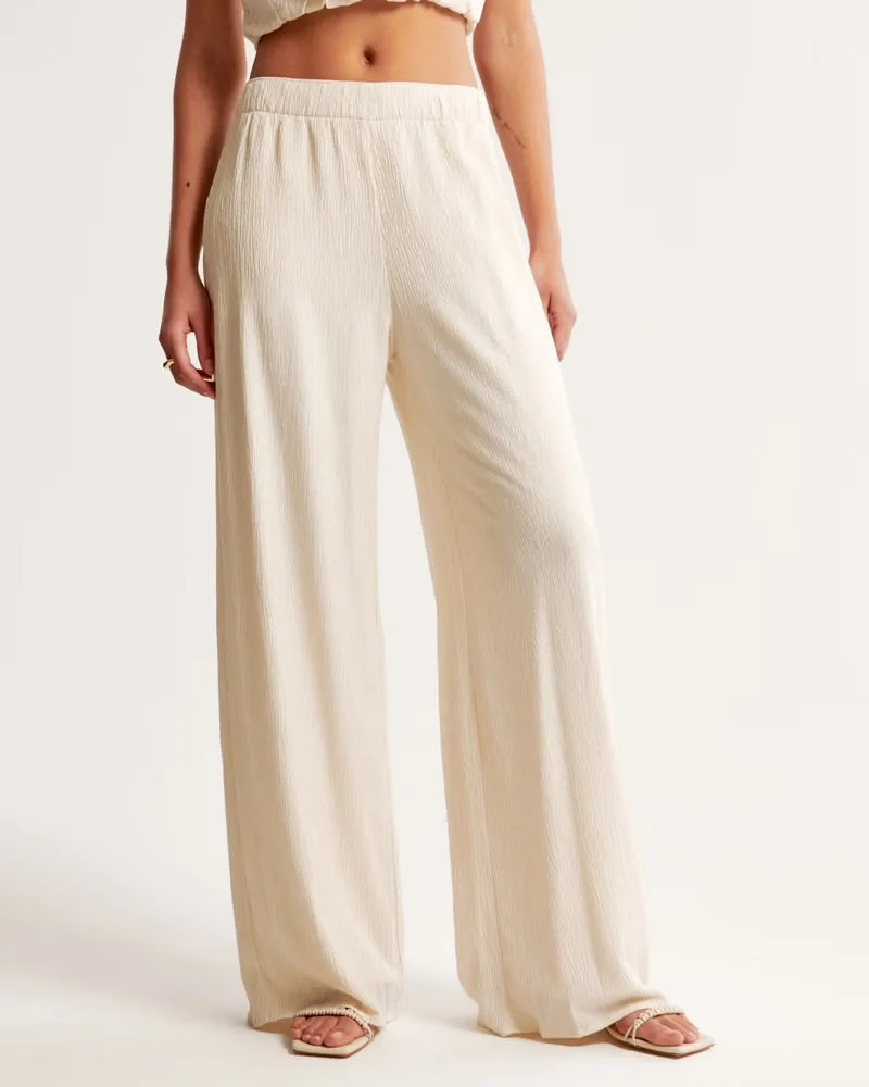 Crinkle Textured Pull-On Pant