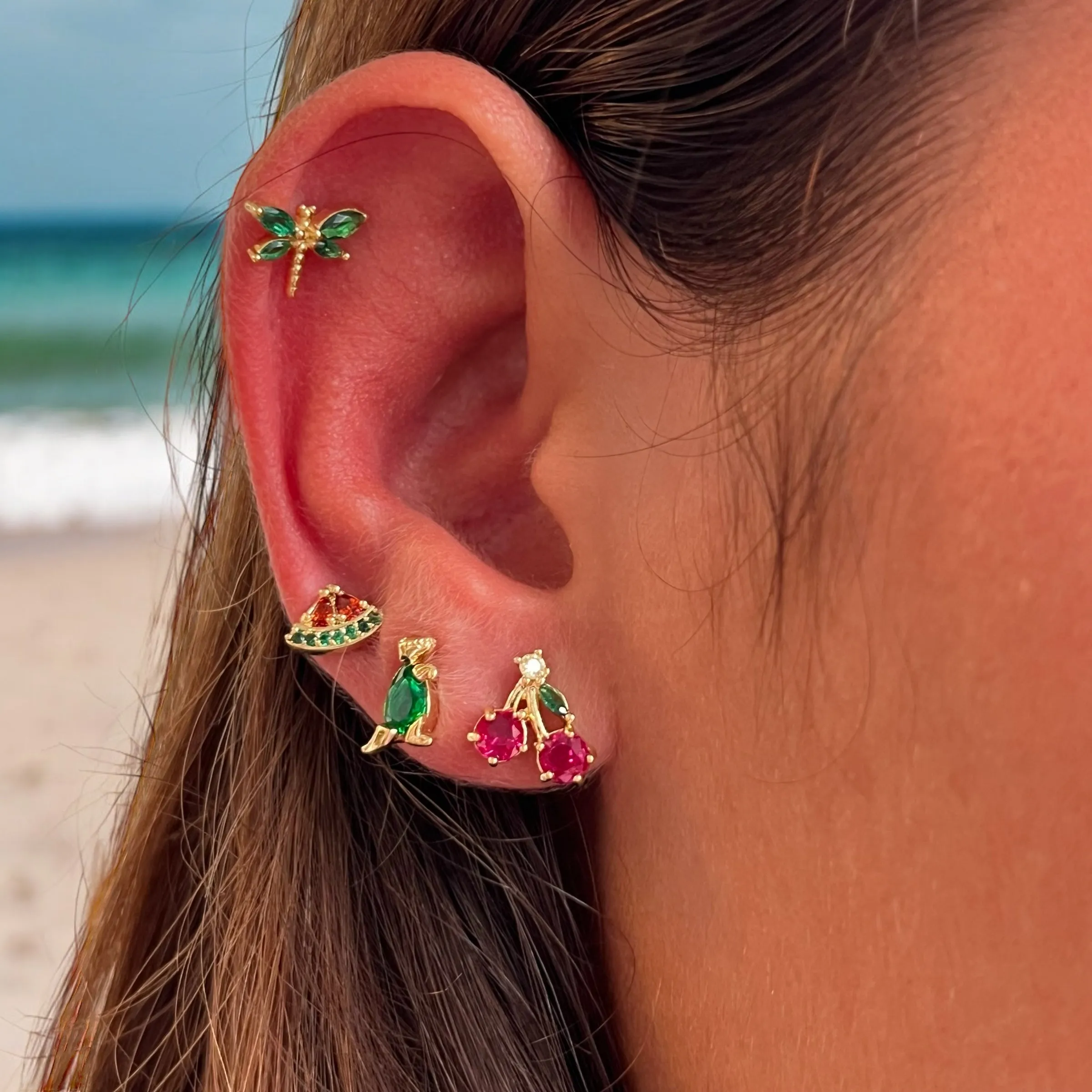 Cz Cherry Stud Earrings