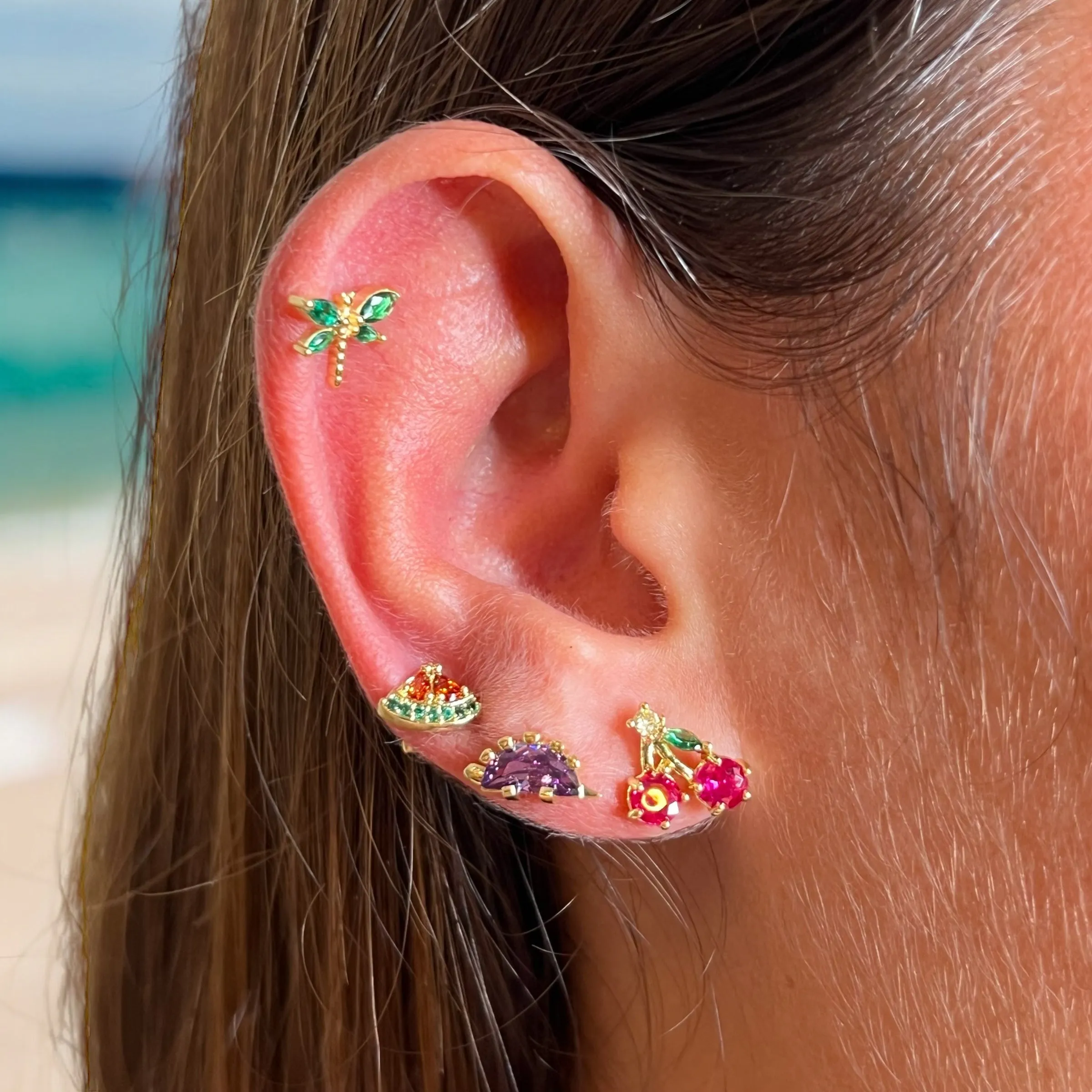 Cz Cherry Stud Earrings