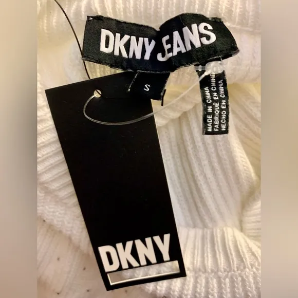 DKNY Crystal Embellished Cutout Sweater (Small; Ivory)