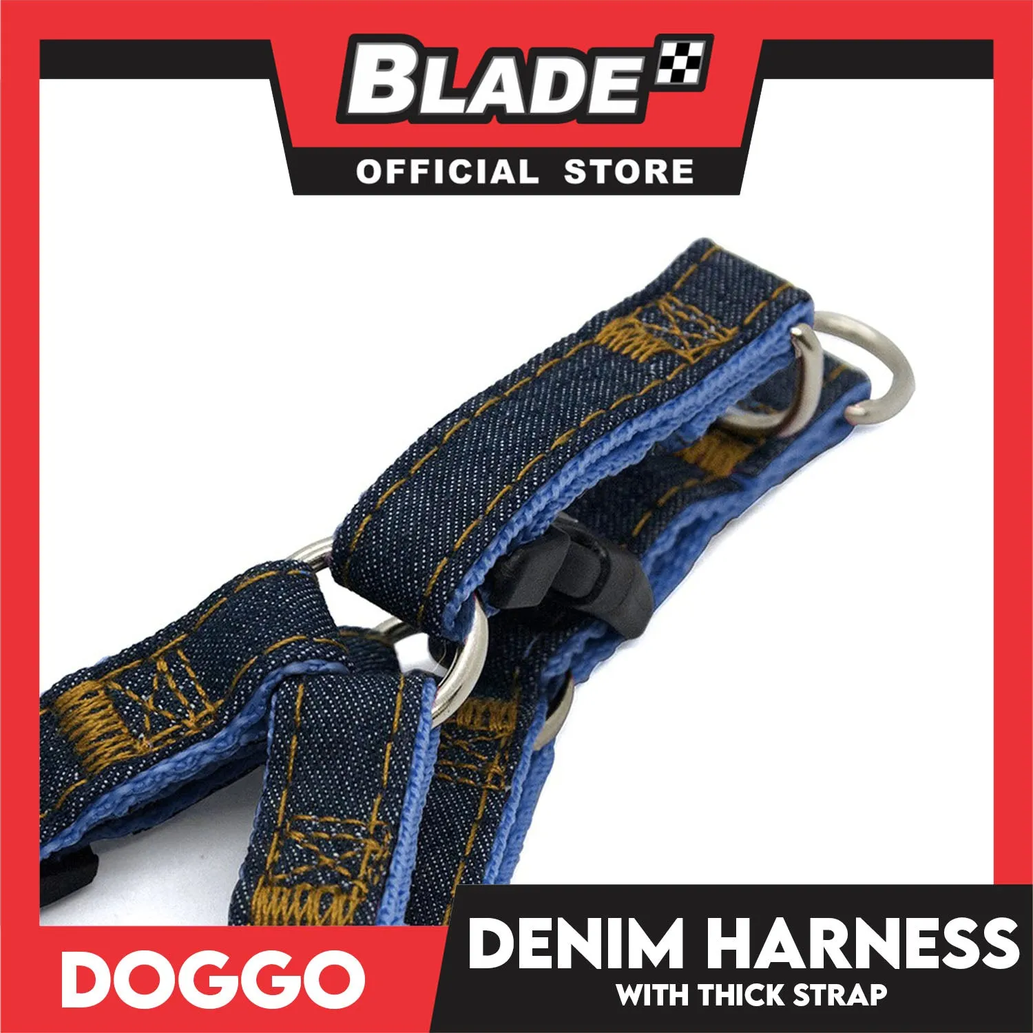 Doggo Denim Harness Extra Small Size (Red) Harness for Dog